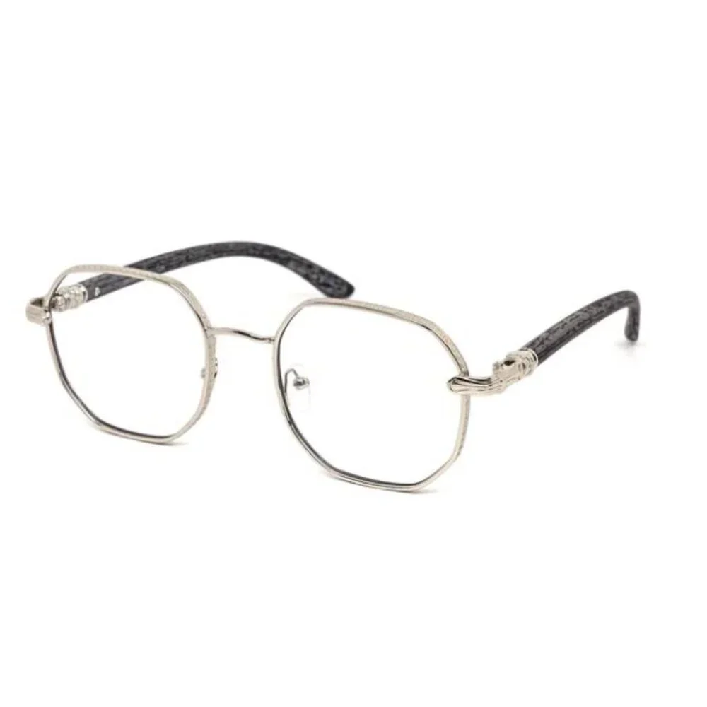 Men Sunglasses Hip Hop Style Square Silver Clear Lens Aviator Style Lentes Gafas